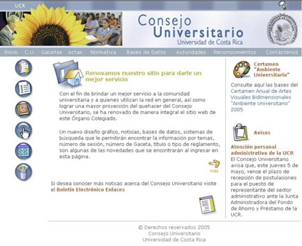Sitio Web Consejo Universitario