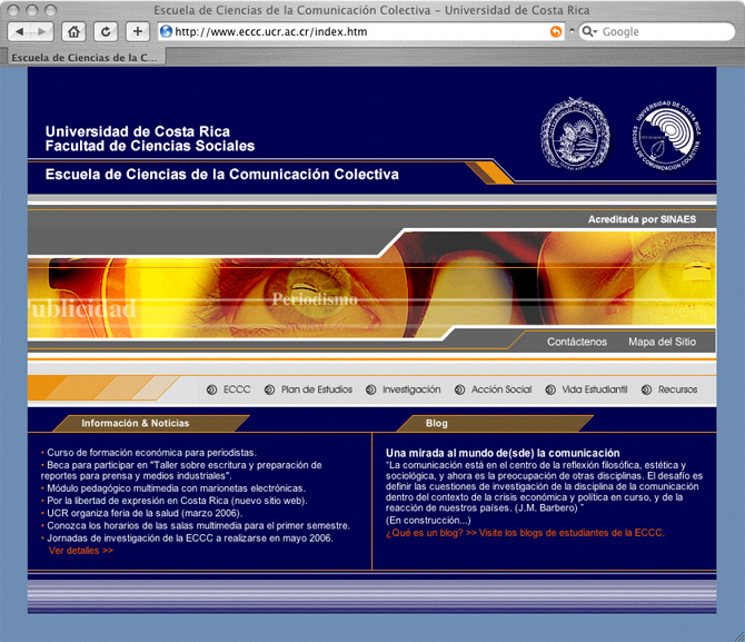 Sitio web de la Escuela de Comunicación Colectiva.