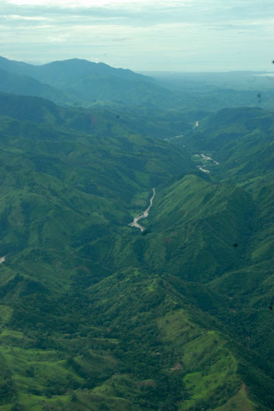 Vista aérea de cordillera