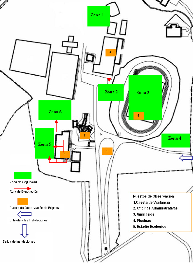 Mapa con zonas de seguridad