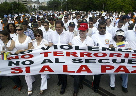 Marcha por la paz en Colombia