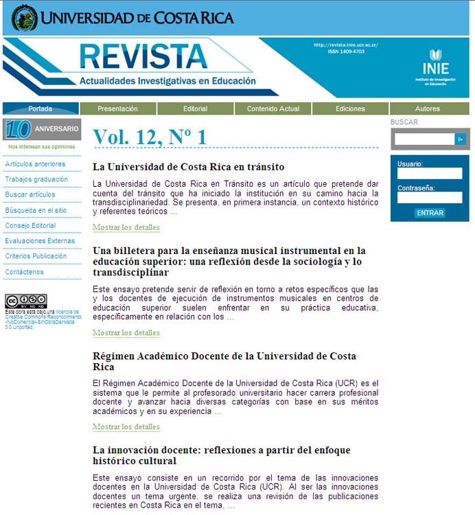 Sitio de Actualidades Investigativas en Educación