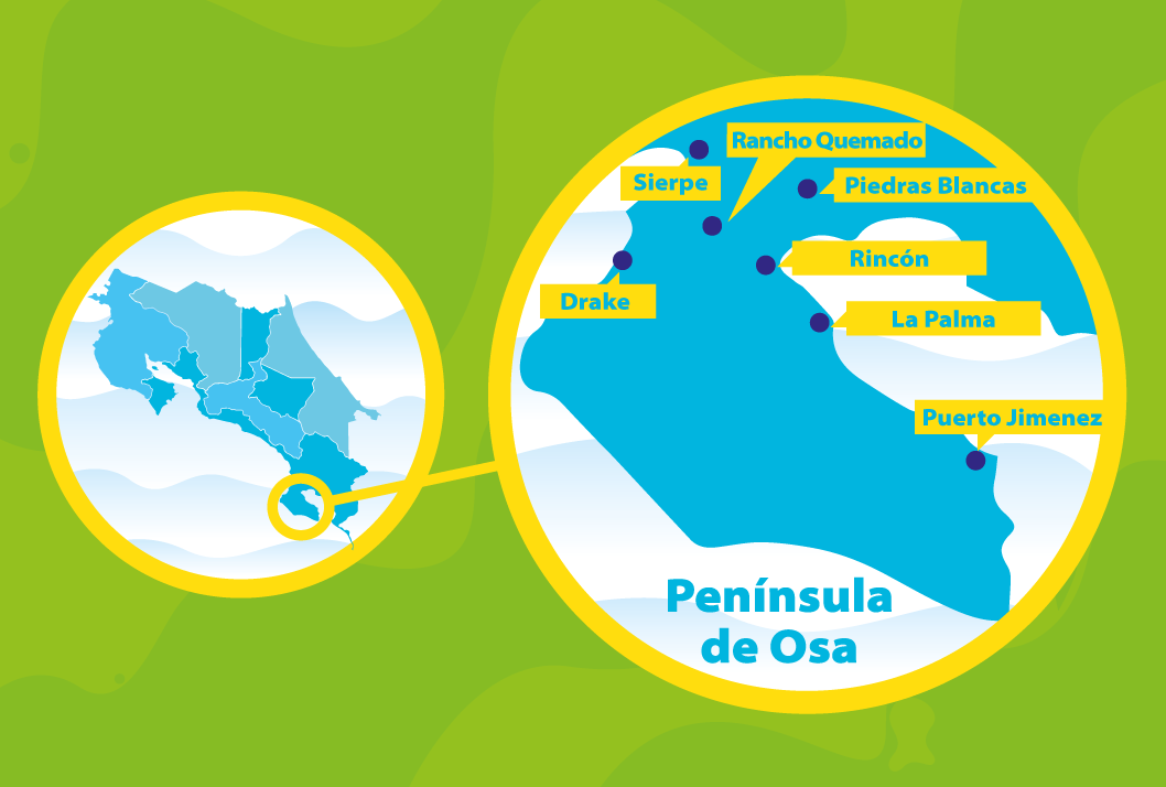 Mapa Península de Osa