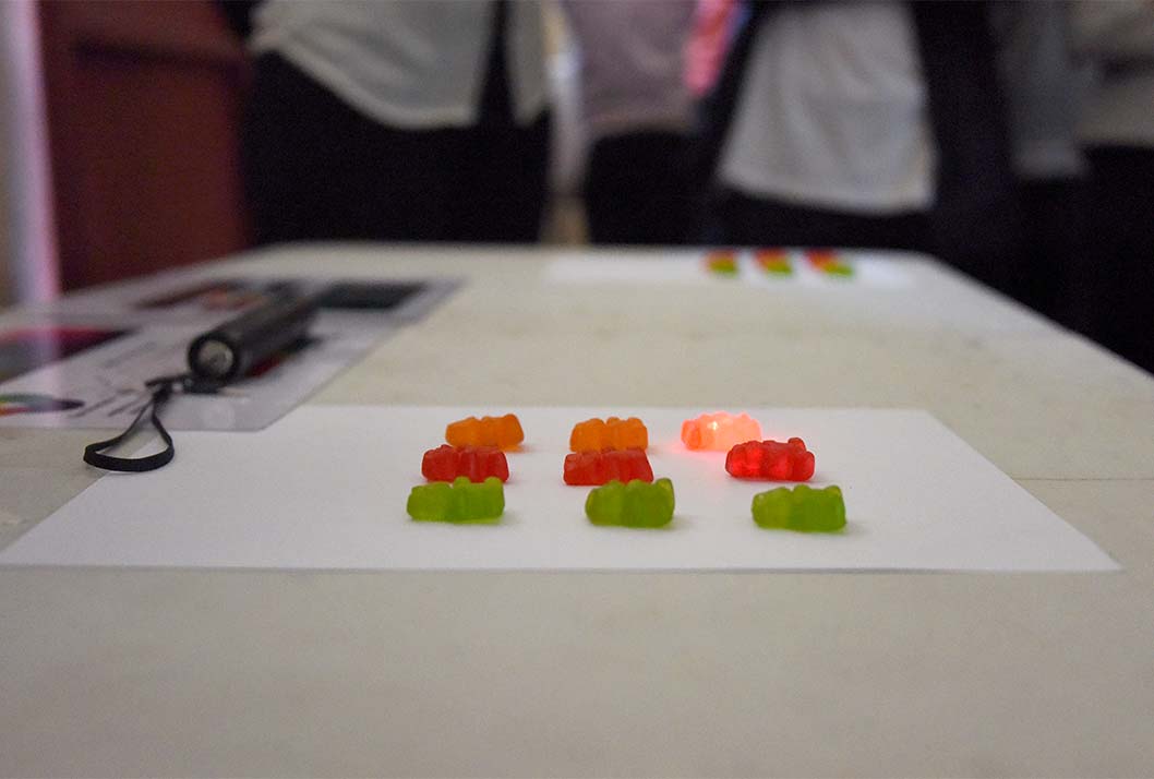Demostraciones experimentales con gomitas. 