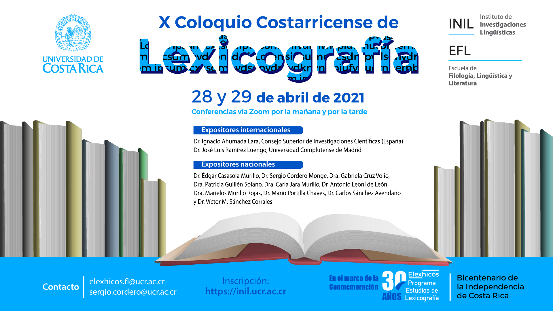 Afiche del X Coloquio Costarricense de Lexicografía