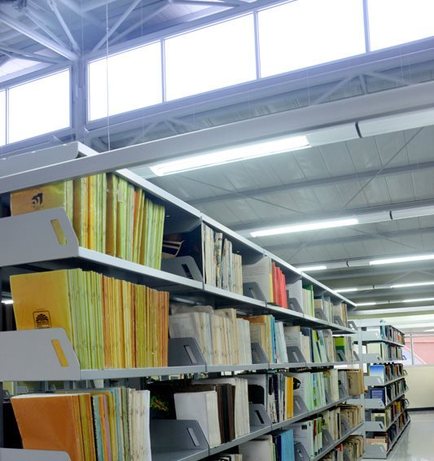 Biblioteca con luz natural