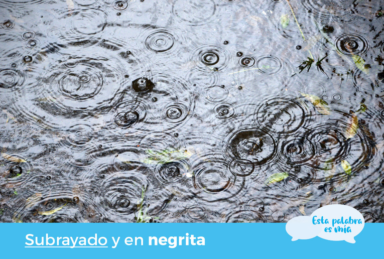 Lluvia cayendo sobre un charco