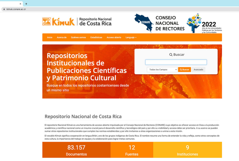 Una de las modalidades de acceso abierto es el Repositorio Nacional de Costa Rica Kimuk …