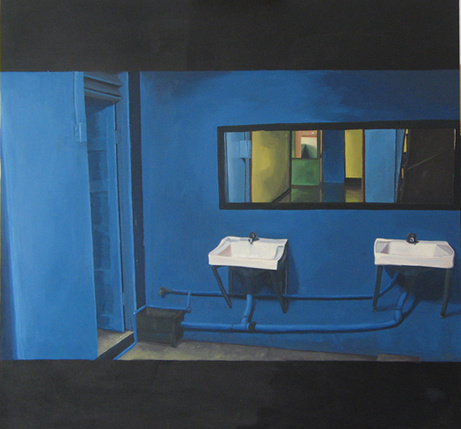 Pintura “Cuarto con espejos” del estudiante Cesar Ulate. (Foto Escuela de Artes Plasticas)