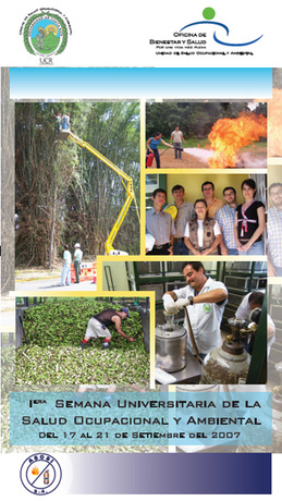 Cartel promocional de la I Semana Universitaria de la Salud Ocupacional y Ambiental.