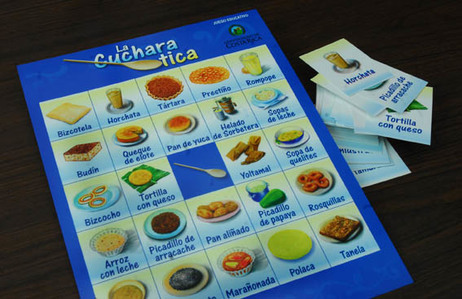 El juego consta de 16 cartones con ilustración de los alimentos y 75 tarjetas a todo color con …