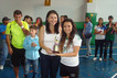 La jugadora Carolina Porras (Toque Matrix), recibe el trofeo de mejor goleadora de fútbol sala, …