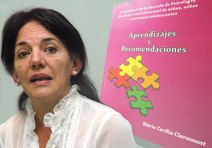 María Cecilia Claramunt y portada del libro