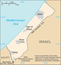 Mapa franja de Gaza