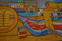 Mural de César Valverde en el Colegio de Abogados