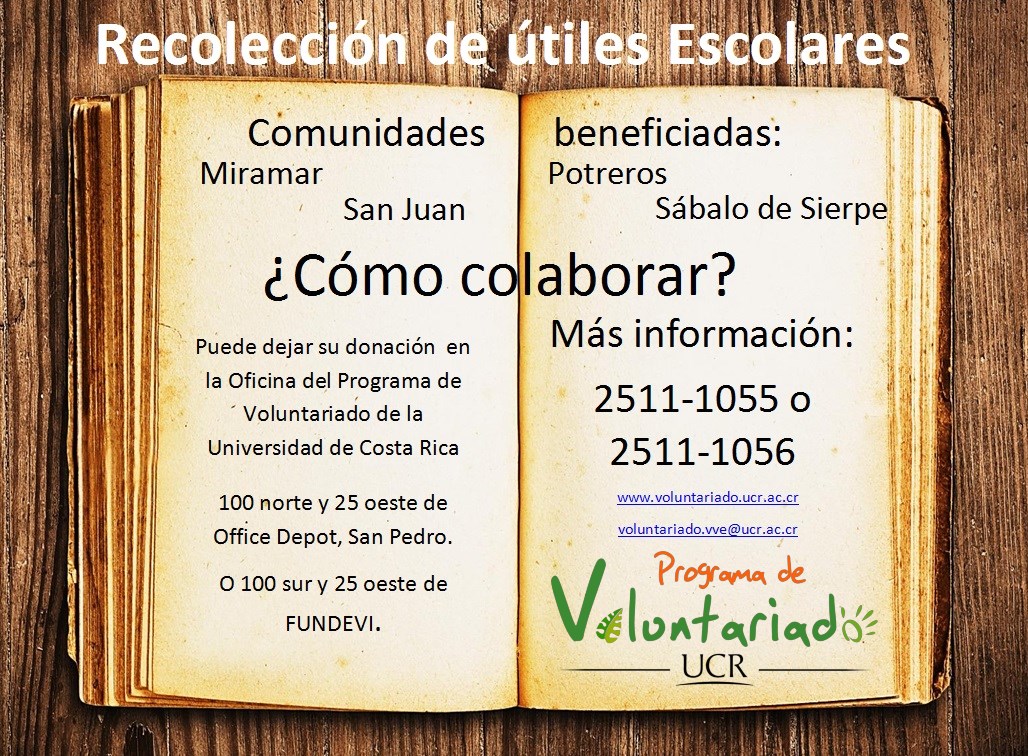  El Programa de Voluntariado de la Universidad de Costa Rica está realizando un proyecto cuya …