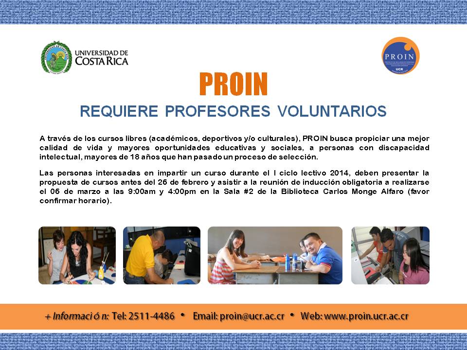 A través de los cursos libres (académicos, deportivos y/oculturales), PROIN busca propiciar una …
