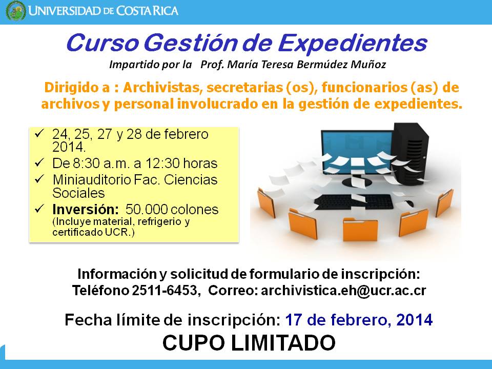 Fecha límite de inscripción: 17 de febrero de 2014. Solicitar Boleta de inscripción en la …