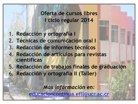  Los cursos se impartirán del 2 de mayo al 4 de julio, los días viernes de 5:00 a 7:50 p.m. …