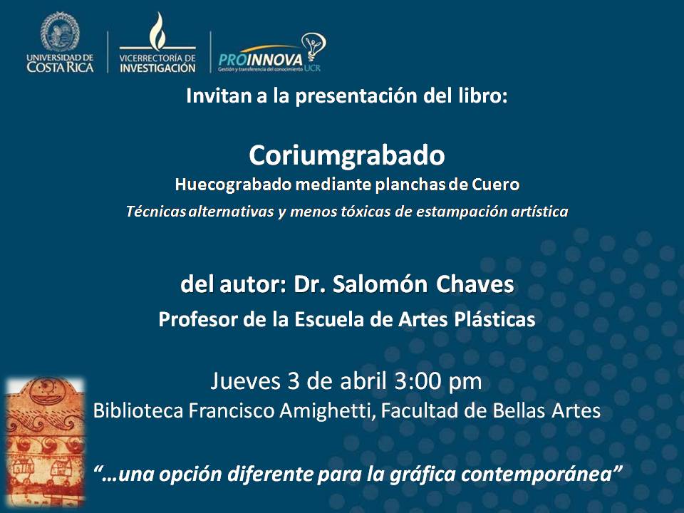  Presentación del libro: "Coriumgrabado. Huecograbado mediante planchas de cuero Técnicas …