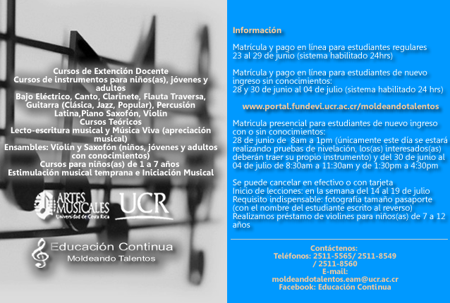 Cursos de instrumento para niños a partir  de los 7años, jóvenes y adultos: Piano,canto, …