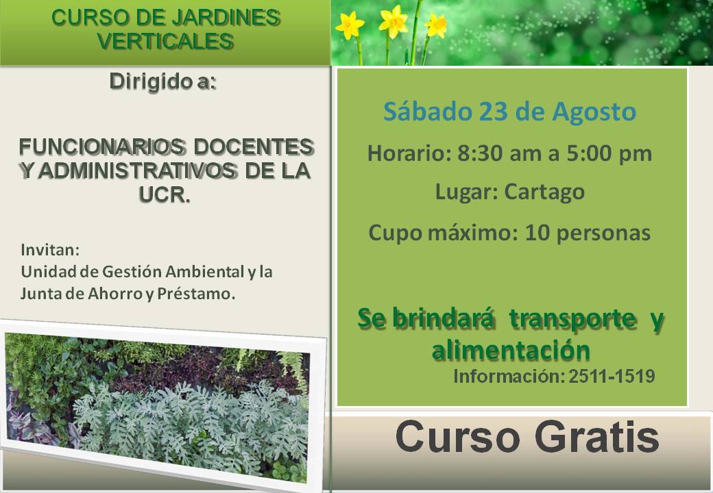 Se brindará transporte y alimentación.  Reserve su espaciollamando al 2511-1519.