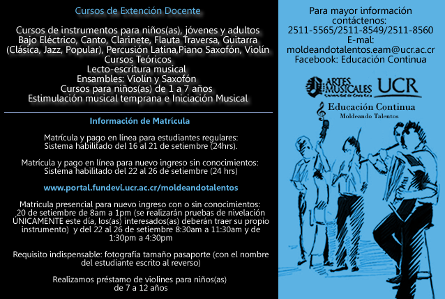  Cursos de instrumento para niñas, niños, jóvenes y adultos: Piano, canto, clarinete, violín, …