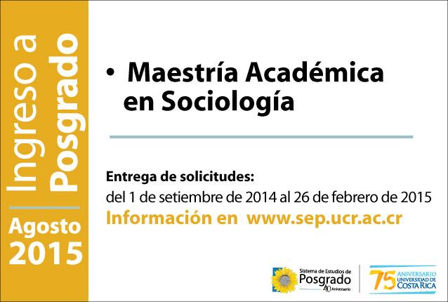  Programa de Posgrado en Sociología:  Maestría en Académica en Sociología (XVIII Promoción) …