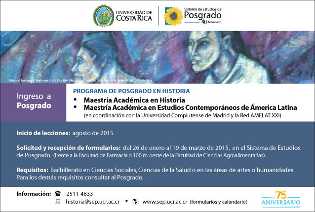  Programa de Posgrado en Historia  Maestría Académica en Historia Maestría Académica en Estudios …