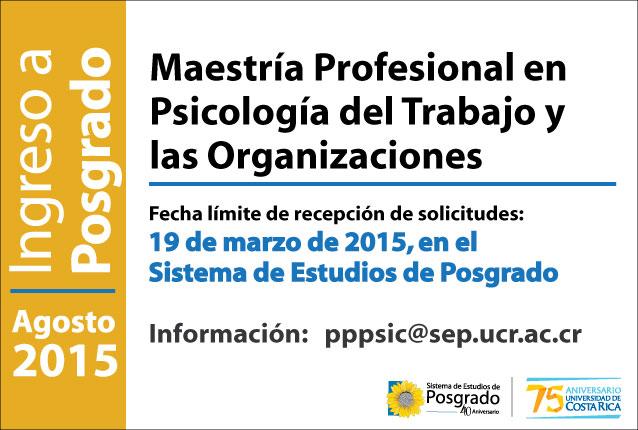  Maestría Profesional en Psicología del Trabajo y las Organizaciones Inicio de lecciones: agosto …