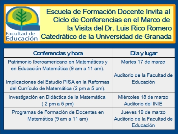  Martes 17 de marzo, auditorio de la Facultad de Educación Patrimonio Iberoamericano en …