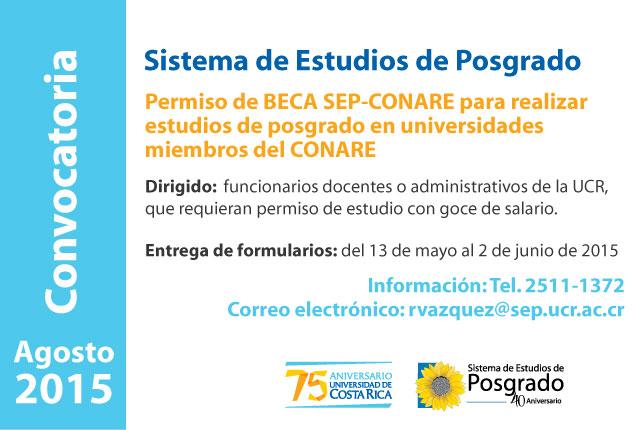  Permiso de BECA SEP-CONARE para realizar estudios en universidades miembros de CONARE Dirigido …