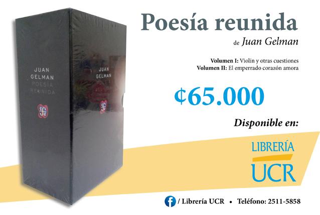  El libro poesía reunida de Juan Gelman está disponible en la Librería Universitaria, ubicada en …