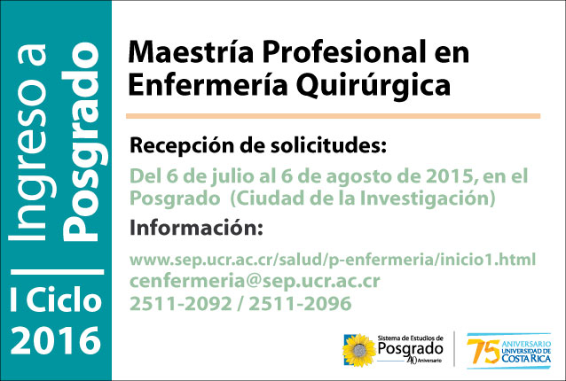  Programa de Posgrado en Ciencias de la Enfermería Maestría Profesional en Enfermería Quirúrgica …