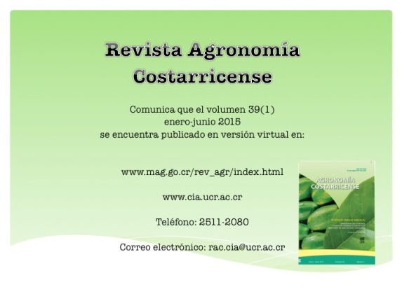  El objetivo fundamental de la Revista "Agronomía Costarricense" es difundir la …