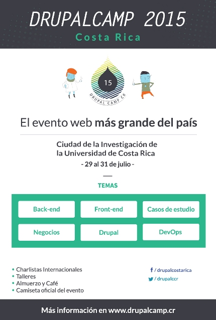  Drupal Camp Costa Rica 2015 es un congreso sin fines de lucro que se desarrolla de manera …