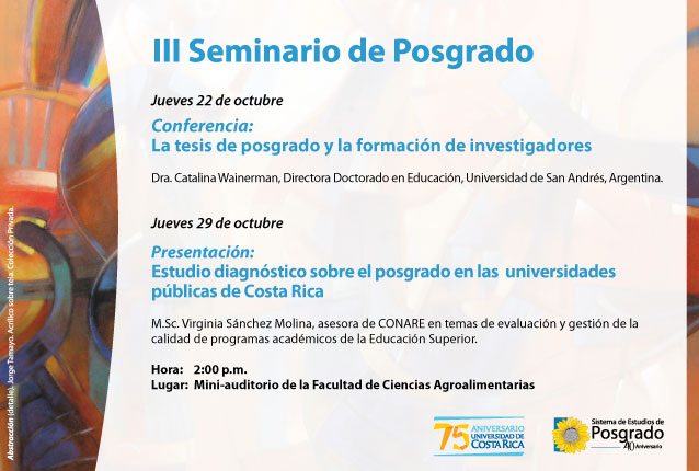  Jueves 22 de octubre. Conferencia: La tesis de posgrado y la formación de investigadores.  A …