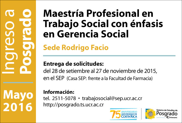  Programa de Posgrado en Trabajo Social  Maestría Profesional en Trabajo Social con énfasis en …