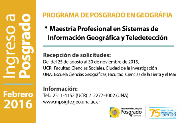   Maestría Profesional en Sistemas de Información Geográfica y Teledetección  Inicio de …