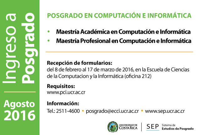   Maestría Académica en Computación e Informática Maestría Profesional en Computación e …