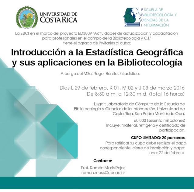 Inicio: 29 de febrero y 1, 2, 3 de marzo, de 8:30 a. m. a 12:30 p. m. en el Laboratorio de …