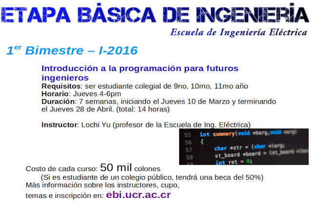 Duración: Del 10 de marzo al 28 de abril, de 4:00 a 6:00 p. m.en el aula 111, edificio de …