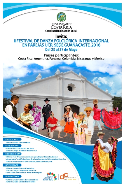  Lunes 23 de mayo: 2:30 p. m., Escuela CENIT, Liberia Martes 24 de mayo: 9:00 a. m. Escuela de …