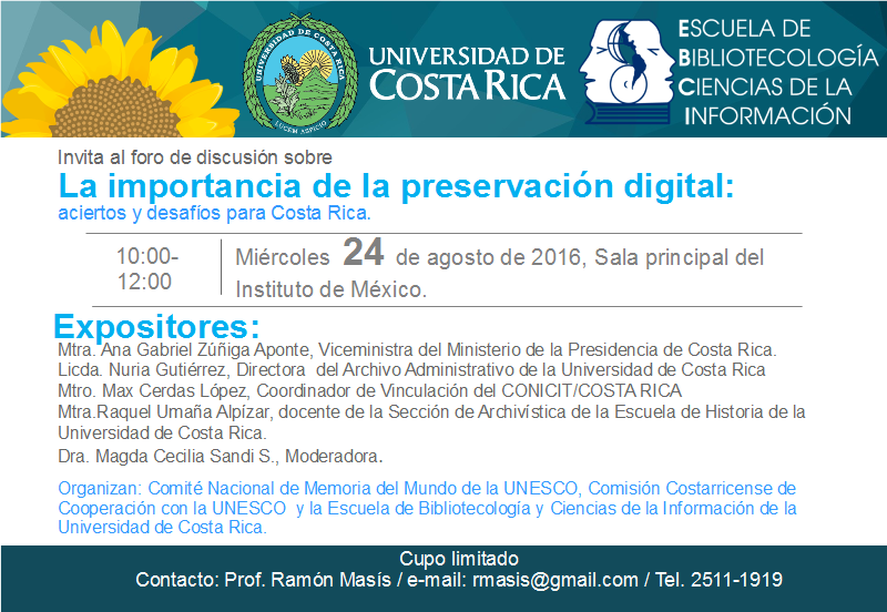  Duración: Miércoles 24 de agosto, de 10:00 a. m. a 12:00 m. en el Instituto México  