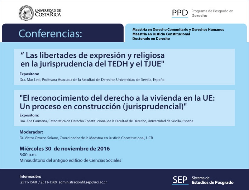  Conferencia: Las libertades de expresión y religiosa en la jurisprudencia del Tribunal Europeo …