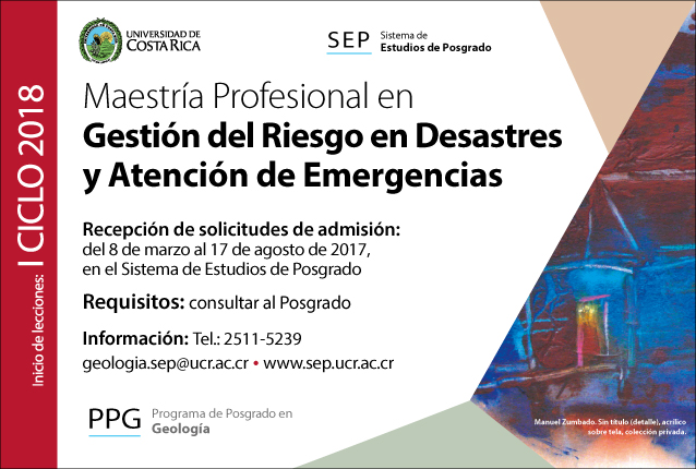  Maestría Profesional en Gestión del Riesgo en Desastres y Atención de Emergencias Inicio de …