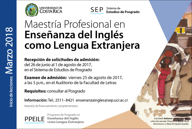   Maestría Profesional en Enseñanza del Inglés como Lengua Extranjera  Inicio de lecciones: marzo …