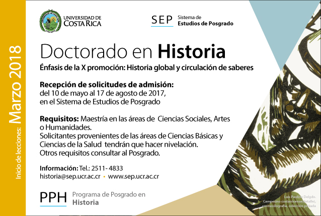  Doctorado en Historia Énfasis de la X promoción: Historia global y circulación de saberes Inicio …