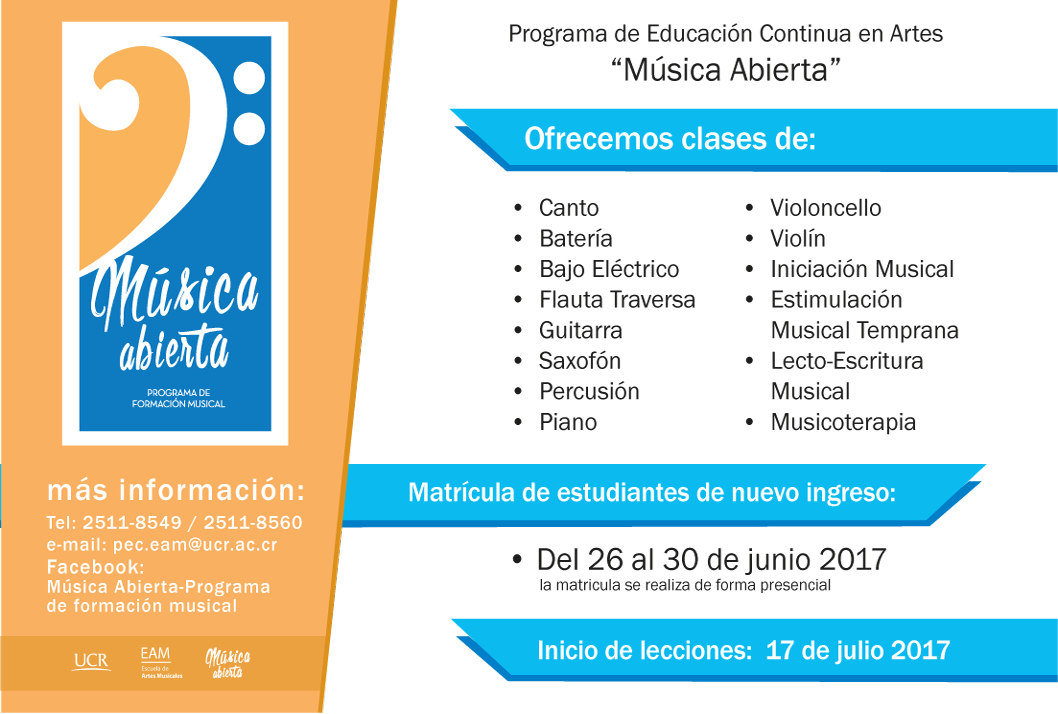  Cursos de instrumento: canto, batería, bajo eléctrico, flauta traversa, guitarra eléctrica y …
