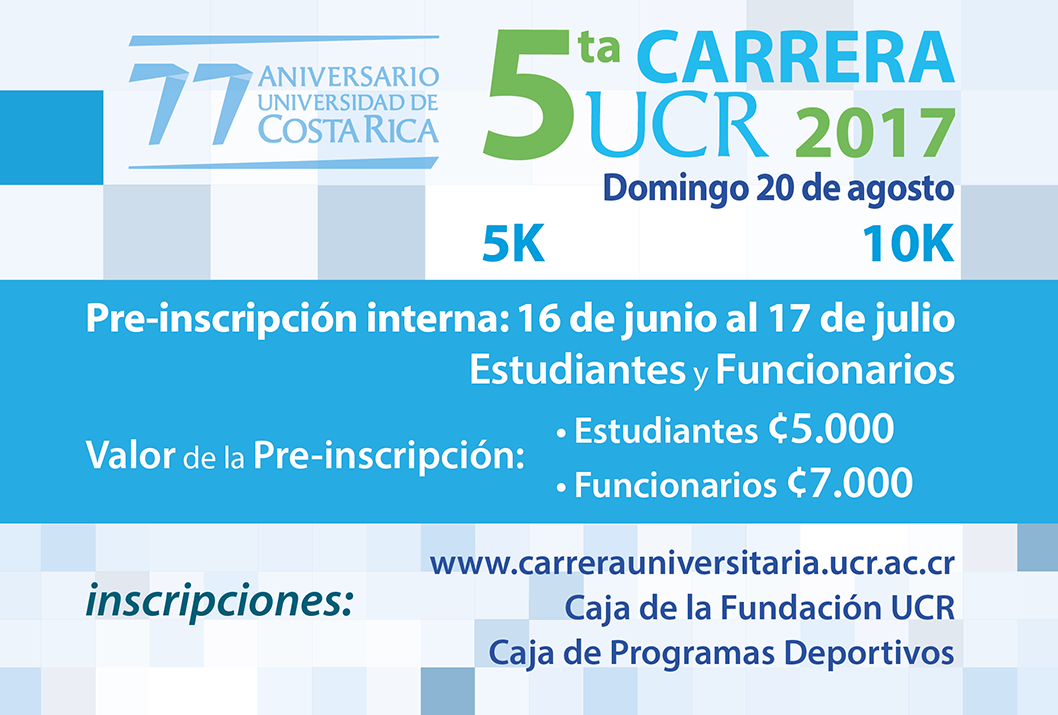  Evento: Carrera de 5km y 10km y caminata 5km, todas las categorías Fecha: Domingo 20 de agosto, …